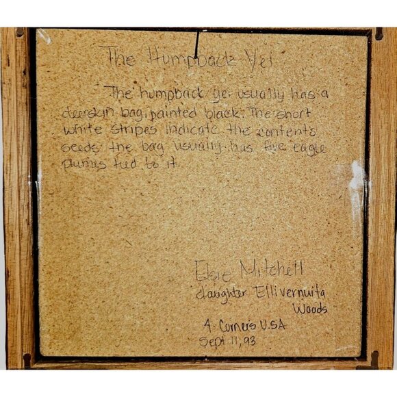 Vintage Sand Art Native American Signed Corn Egale READ - Picture 6 of 6